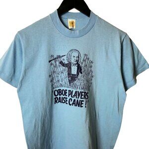 Vintage 80s Oboe Players Bach T Shirt Single Stitch USA Graphic Tee Solid Logo